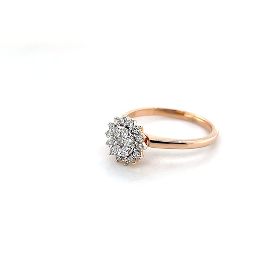 18k Rose Gold Diamond Ring 2.94g