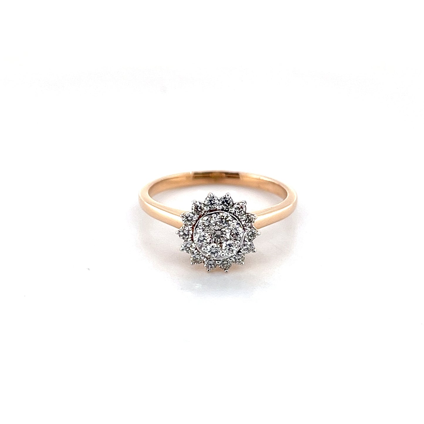 18k Rose Gold Diamond Ring 2.94g