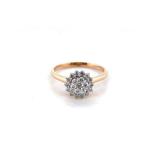 18k Rose Gold Diamond Ring 2.94g
