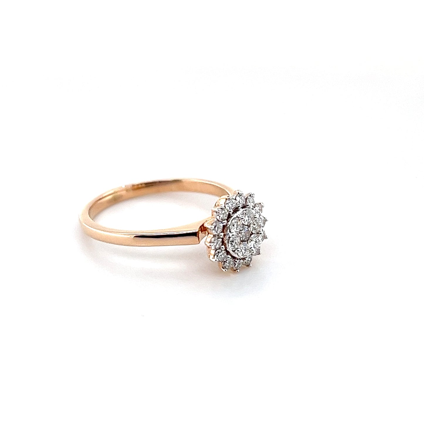 18k Rose Gold Diamond Ring 2.94g