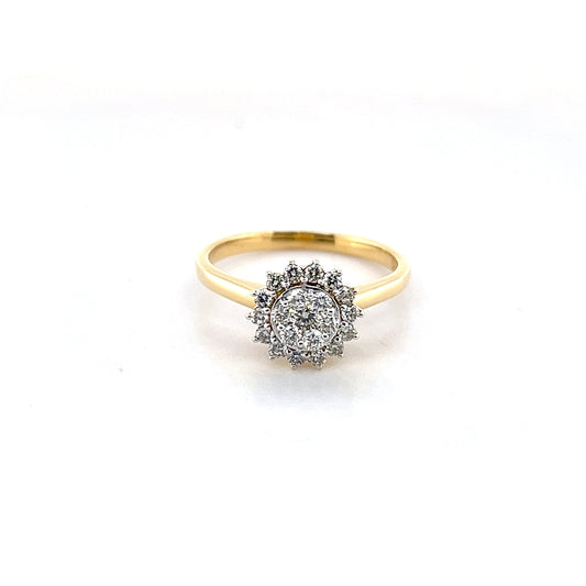 18k Yellow Gold Diamond Ring 2.97g