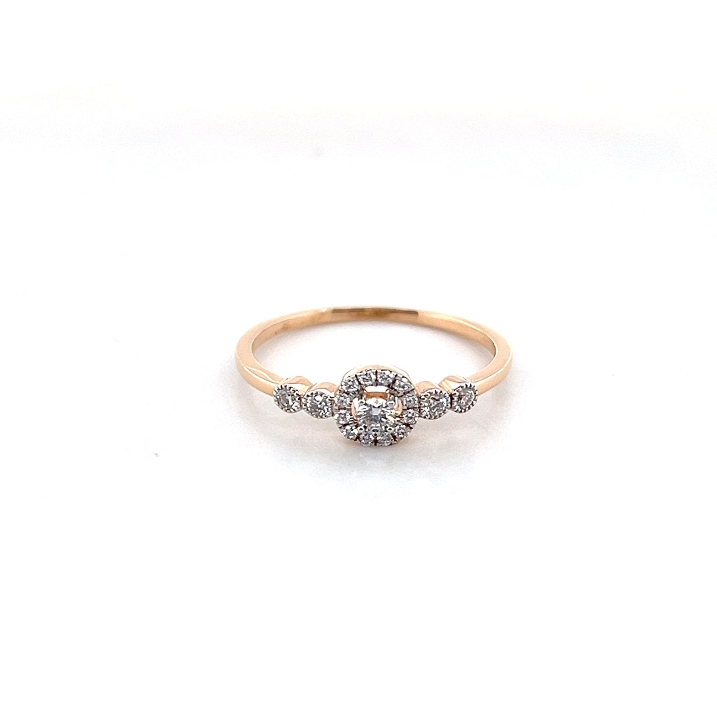 18k Rose Gold Diamond Ring 1.46g