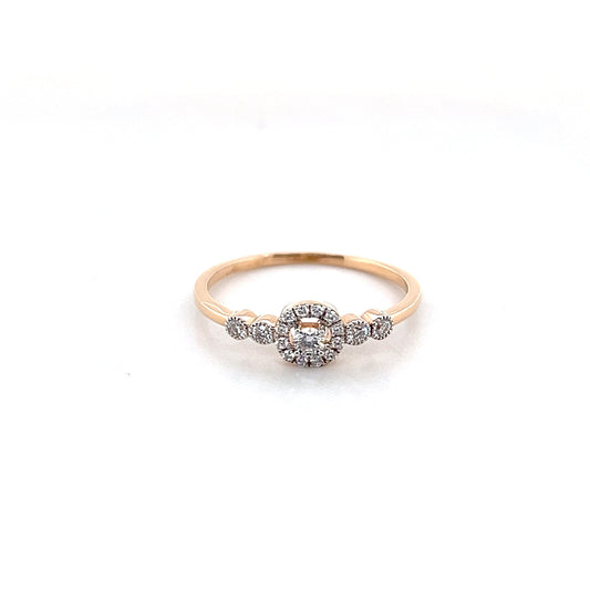 18k Rose Gold Diamond Ring 1.46g