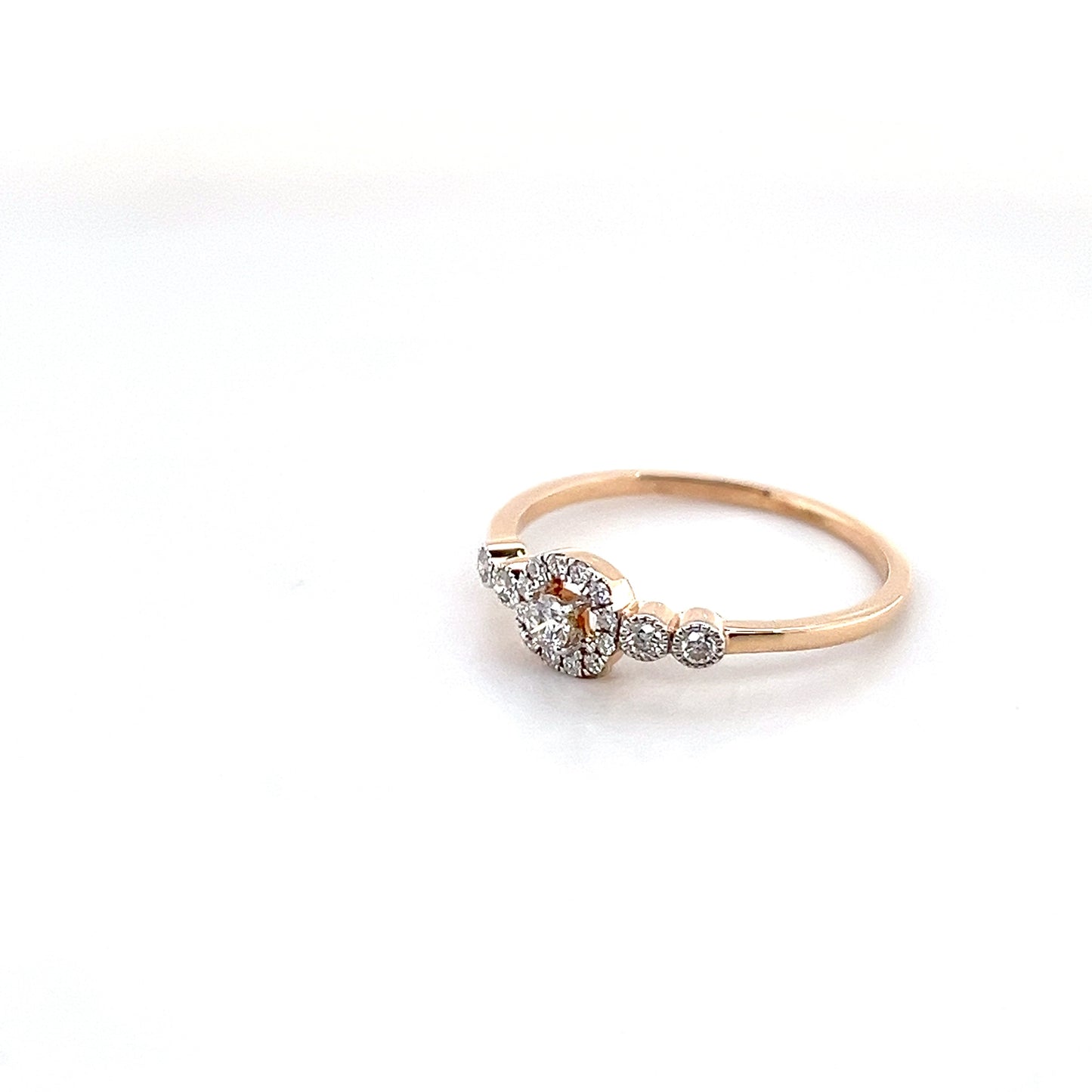 18k Rose Gold Diamond Ring 1.46g