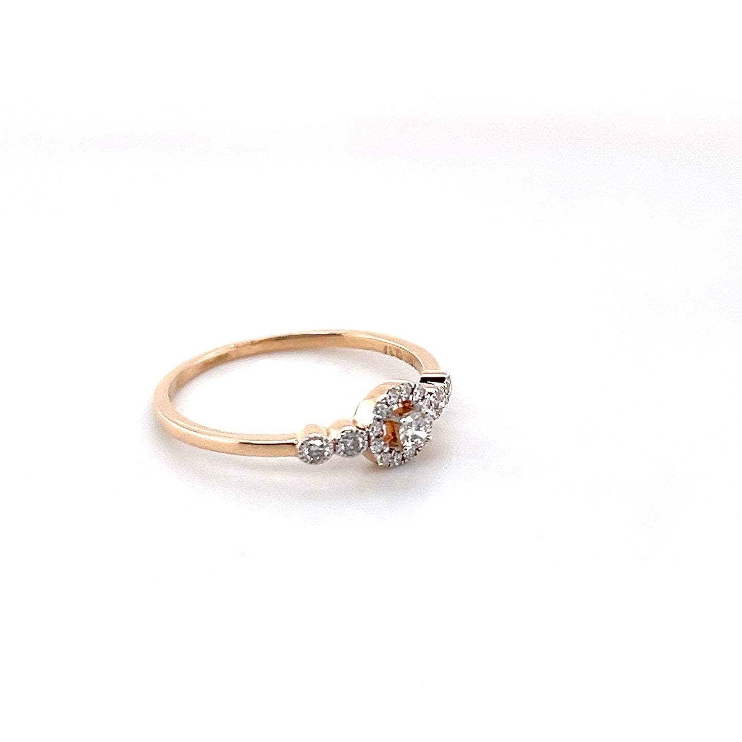 18k Rose Gold Diamond Ring 1.46g