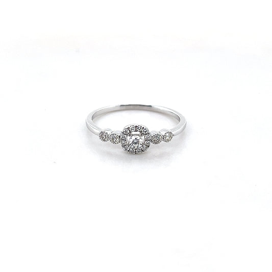 18k White Gold Diamond Ring 1.43g