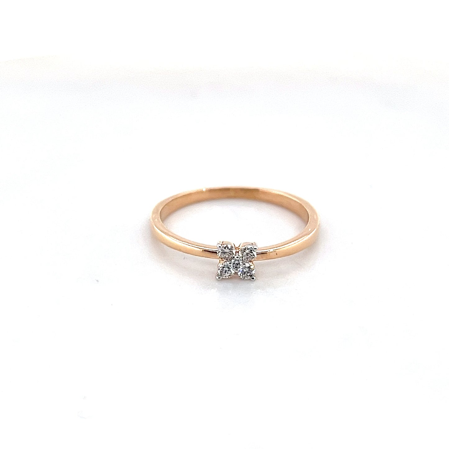 18k Rose Gold Diamond Ring 1.68g