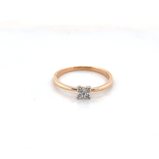 18k Rose Gold Diamond Ring 1.68g
