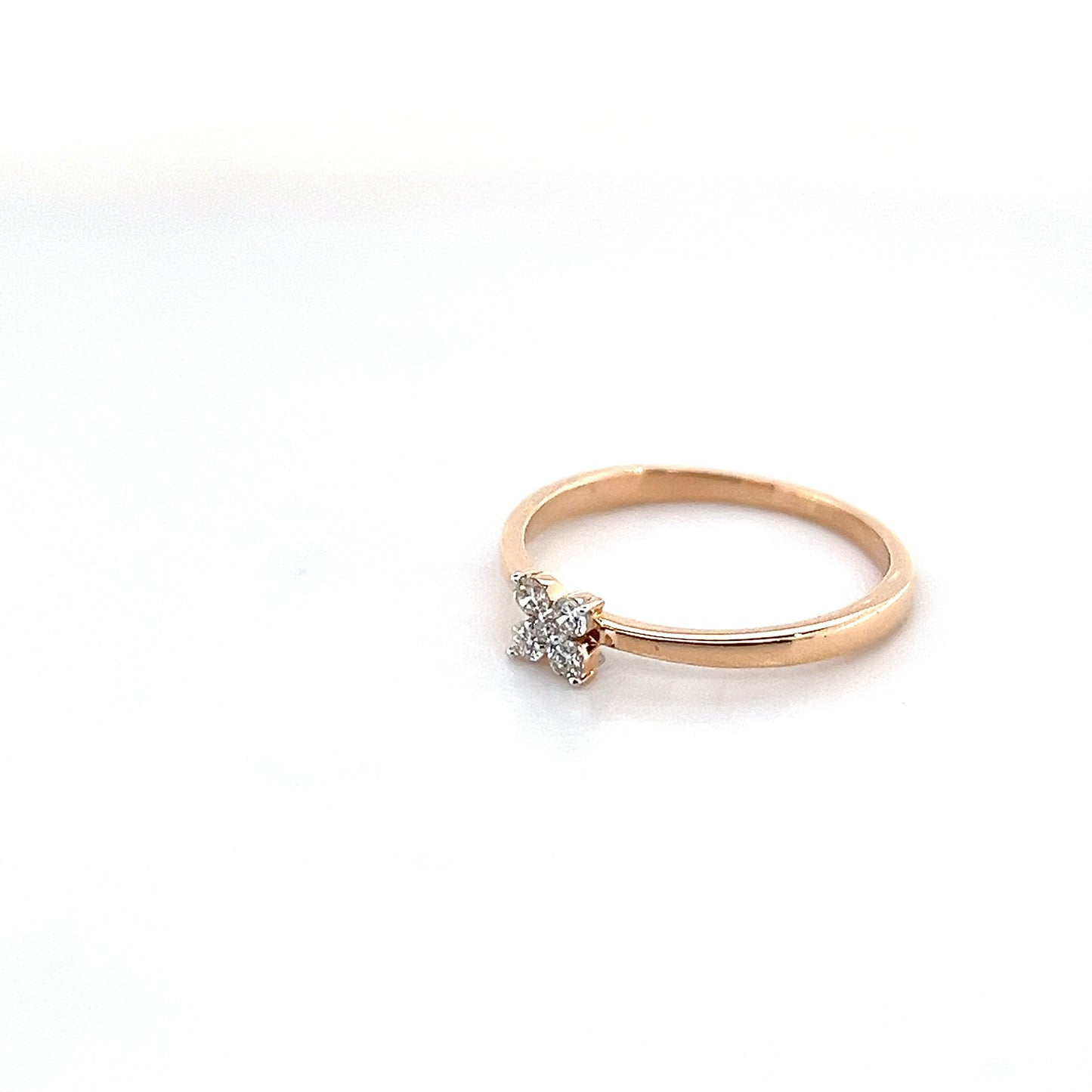 18k Rose Gold Diamond Ring 1.68g
