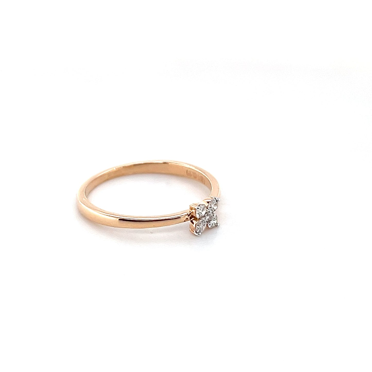 18k Rose Gold Diamond Ring 1.68g