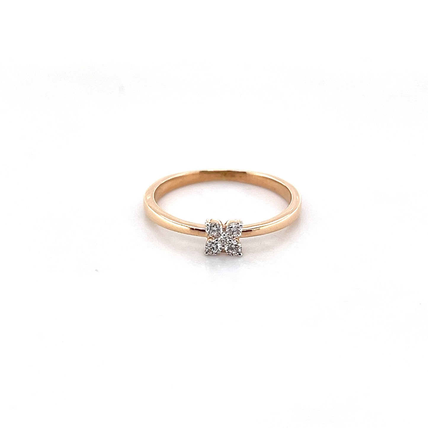 18k Rose Gold Diamond Ring 1.68g