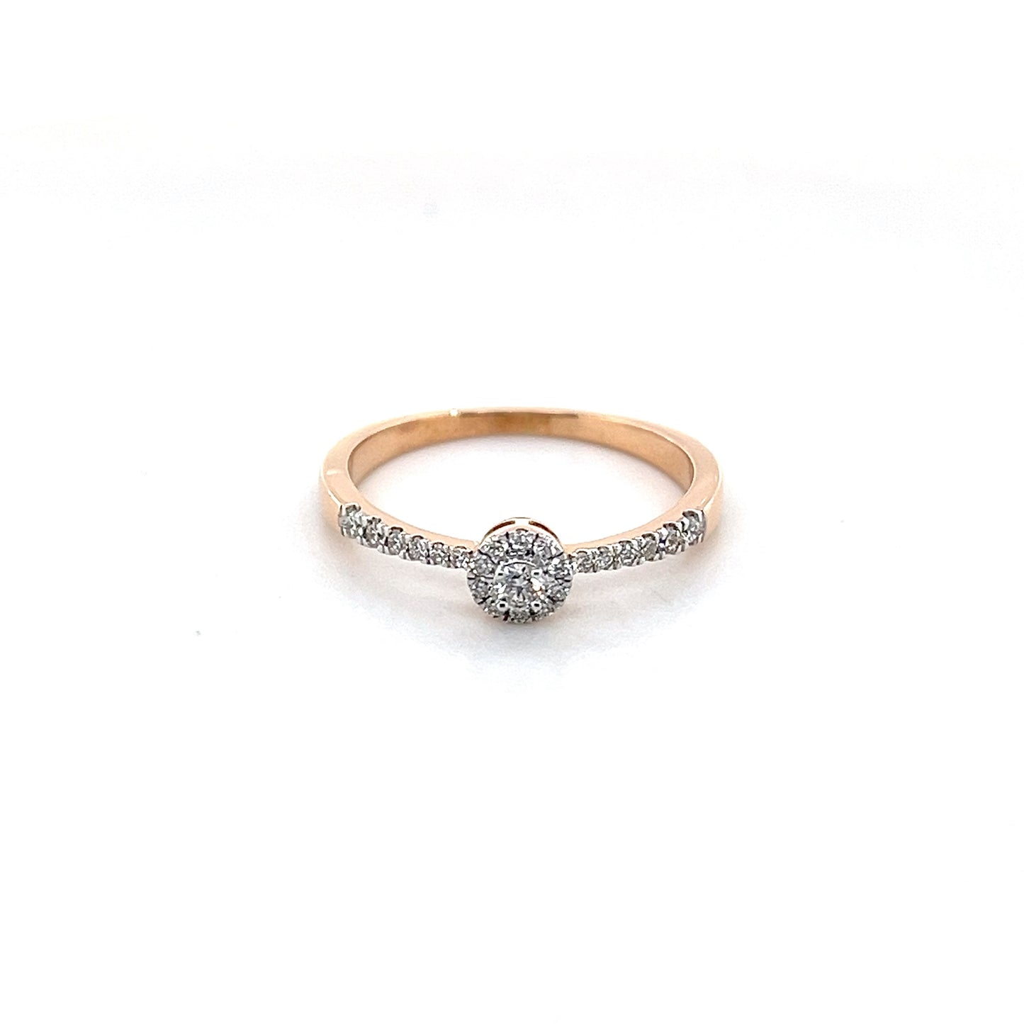 18k Rose Gold Diamond Ring 2.11g