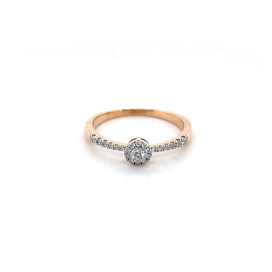 18k Rose Gold Diamond Ring 2.11g