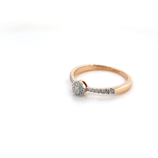 18k Rose Gold Diamond Ring 2.11g