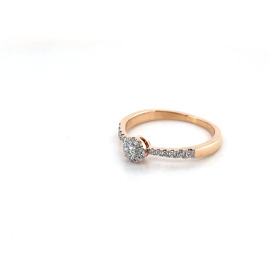 18k Rose Gold Diamond Ring 2.04g
