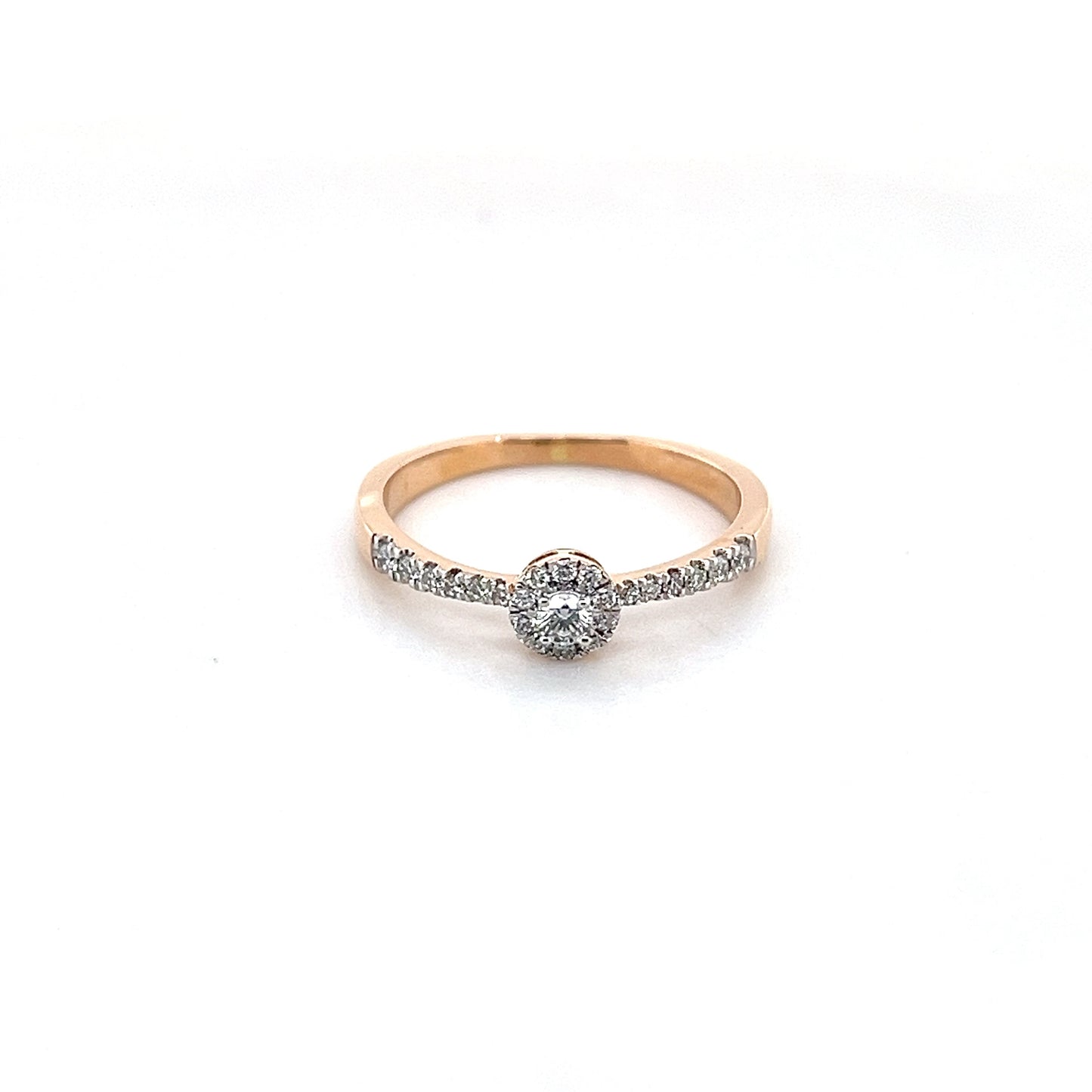 18k Rose Gold Diamond Ring 2.04g