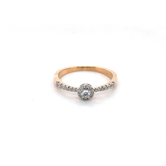 18k Rose Gold Diamond Ring 2.04g