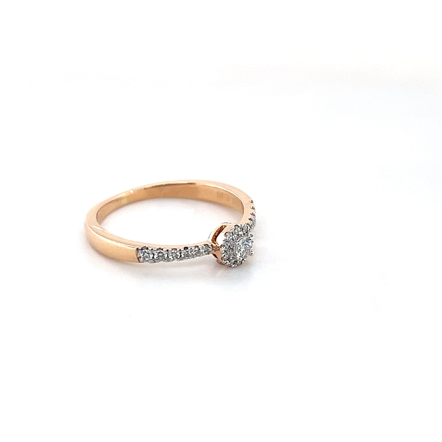 18k Rose Gold Diamond Ring 2.04g