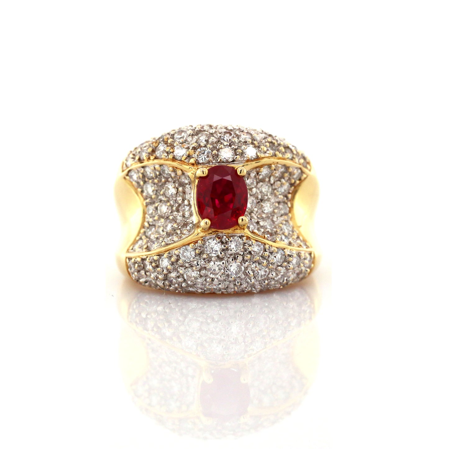 Beautiful and Almost Hot - Luxury Blood Ruby Wedding Ring For Groom and Bride