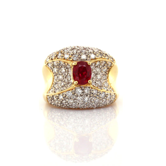 Beautiful and Almost Hot - Luxury Blood Ruby Wedding Ring For Groom and Bride