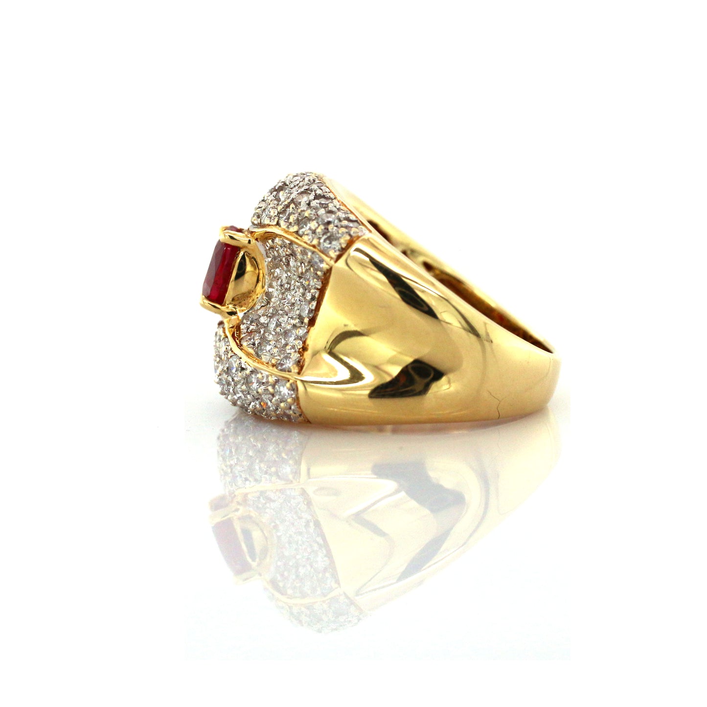 Beautiful and Almost Hot - Luxury Blood Ruby Wedding Ring For Groom and Bride