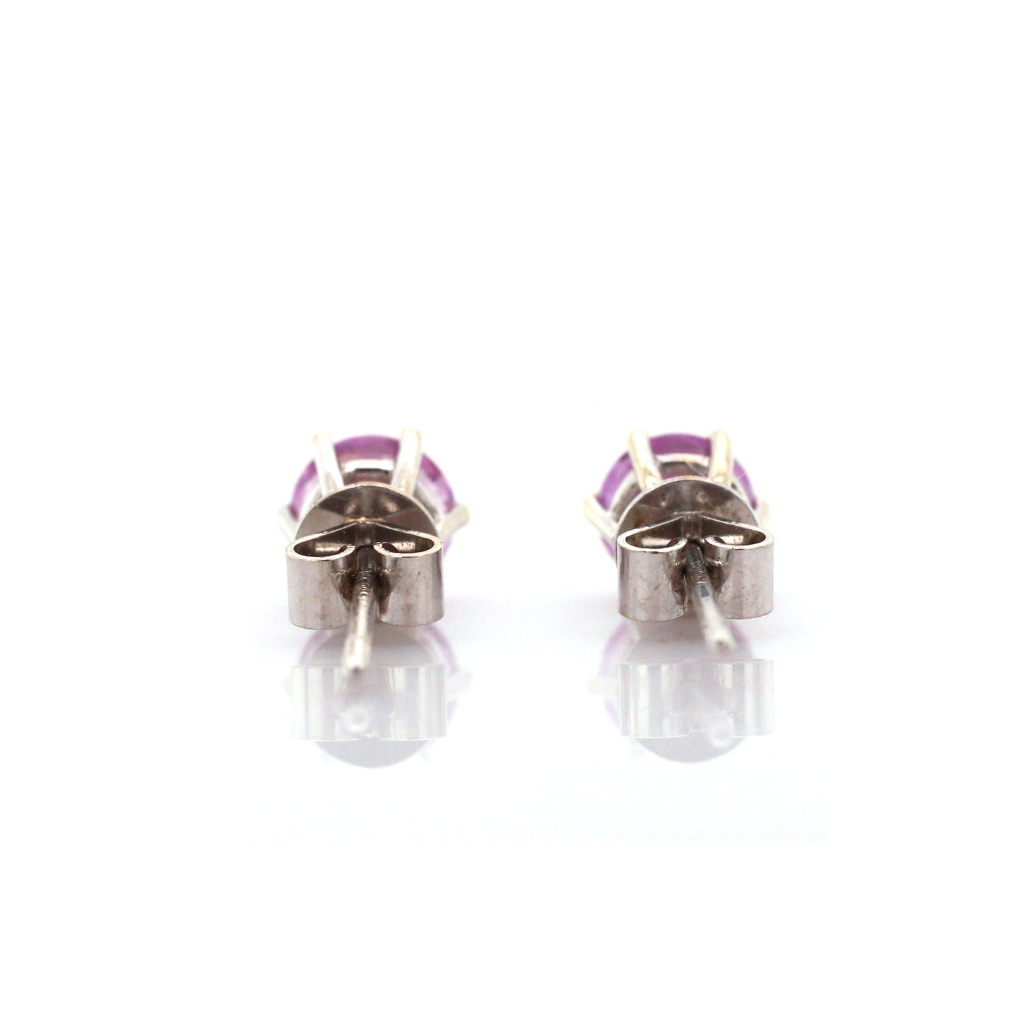 This Sparkling created Pink Sapphire Earring is Simple but Stunning