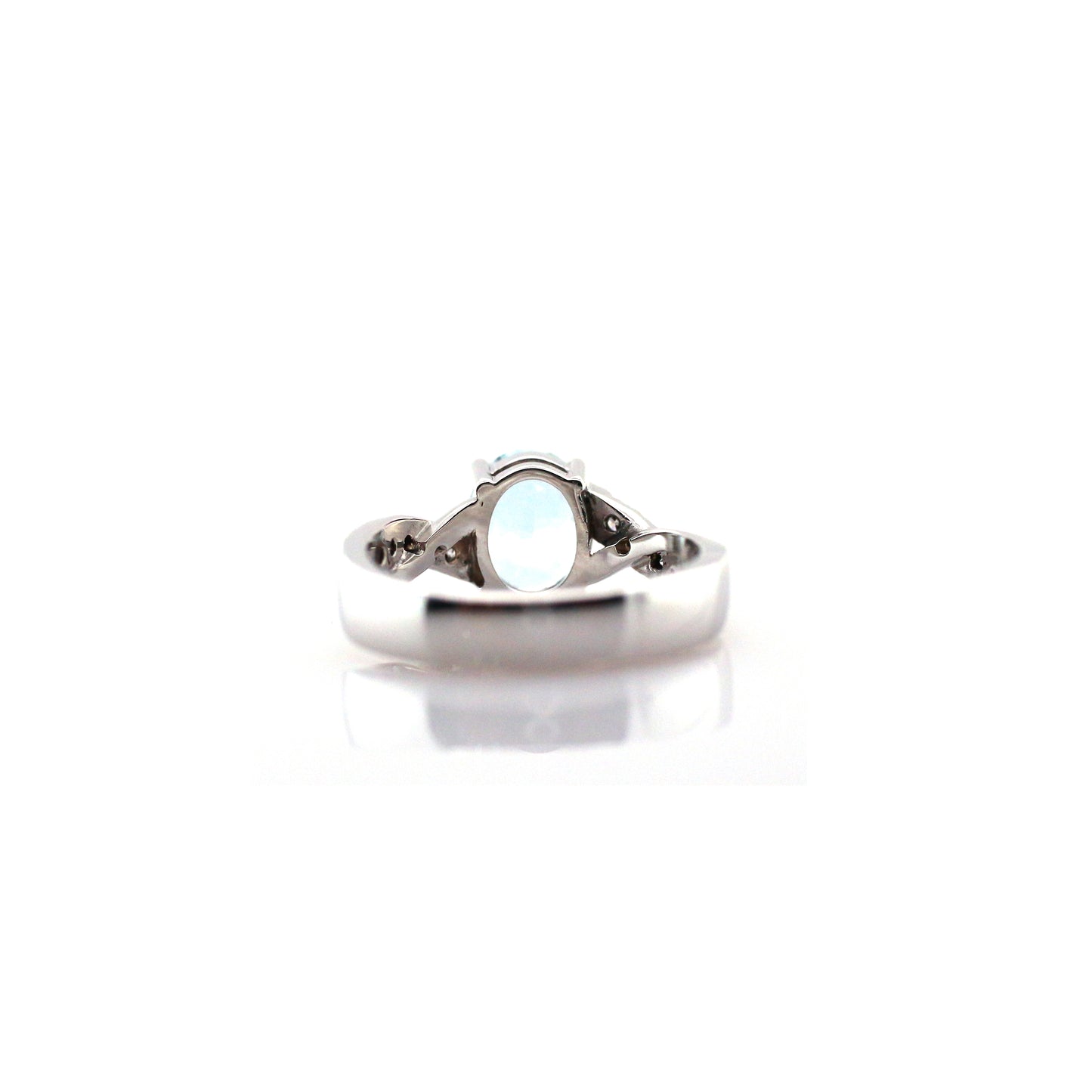 18K White Gold Aquamarine and Diamond Engagement Ring