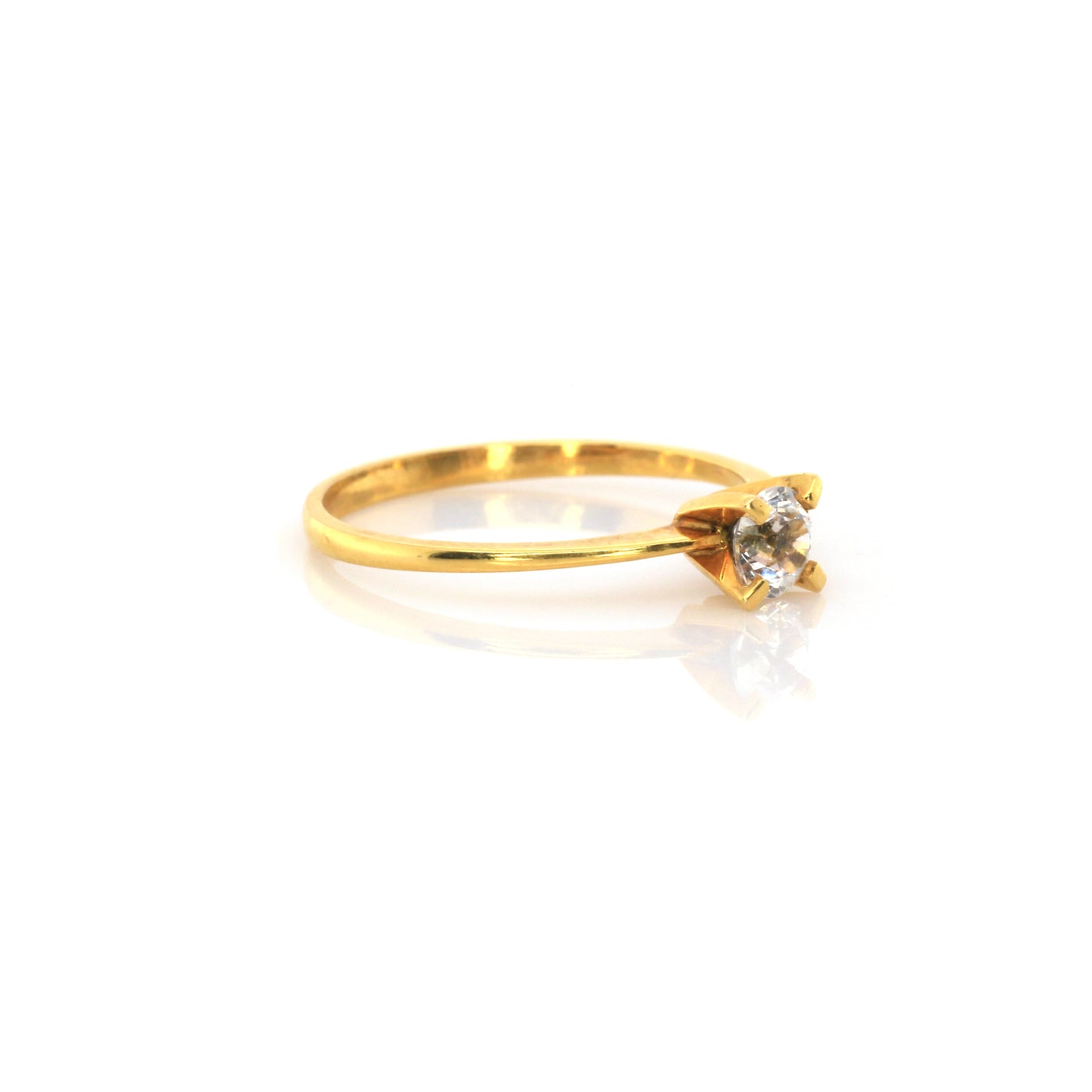 Single Solitaire Ring with White Sapphire - 1.494gm