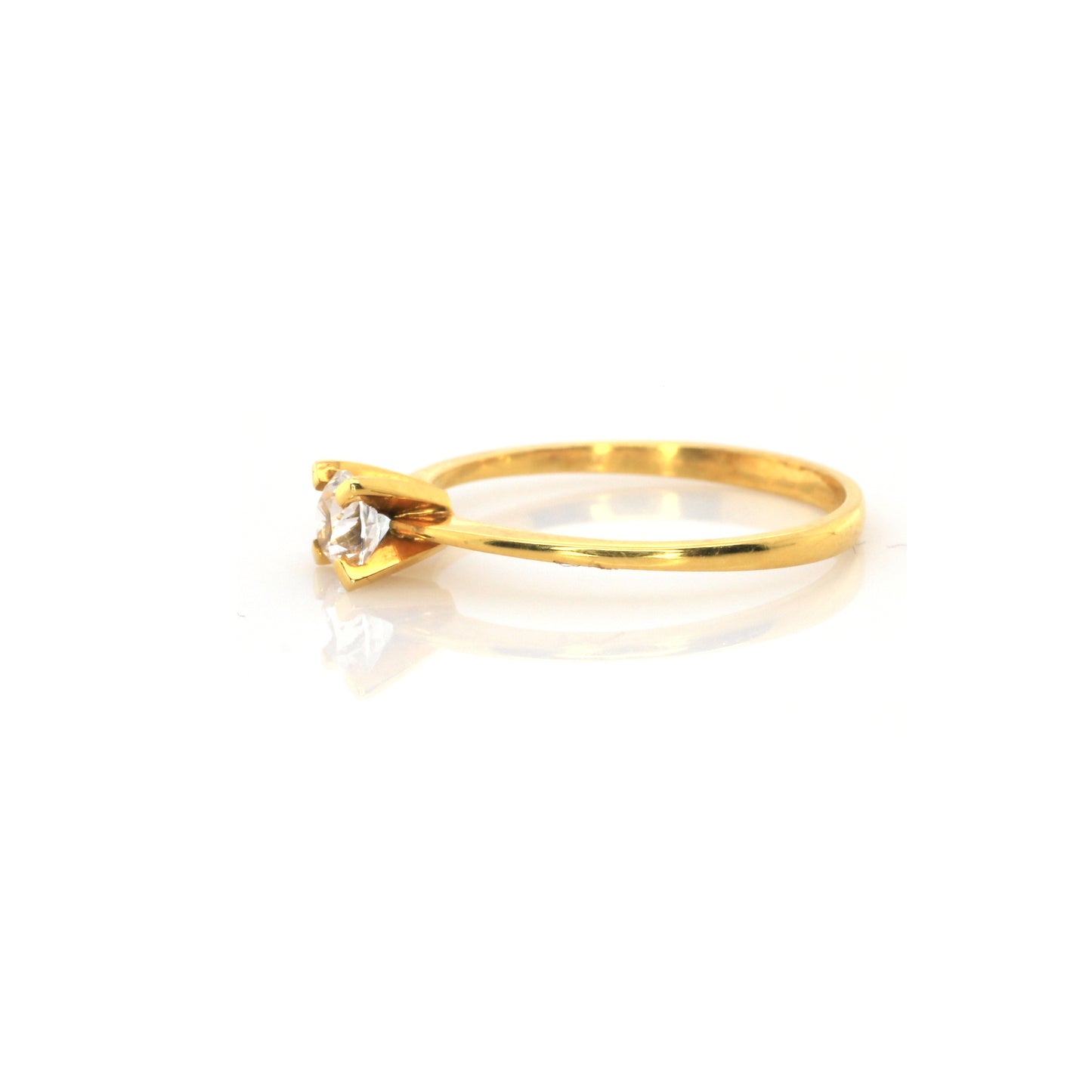 Single Solitaire Ring with White Sapphire - 1.494gm