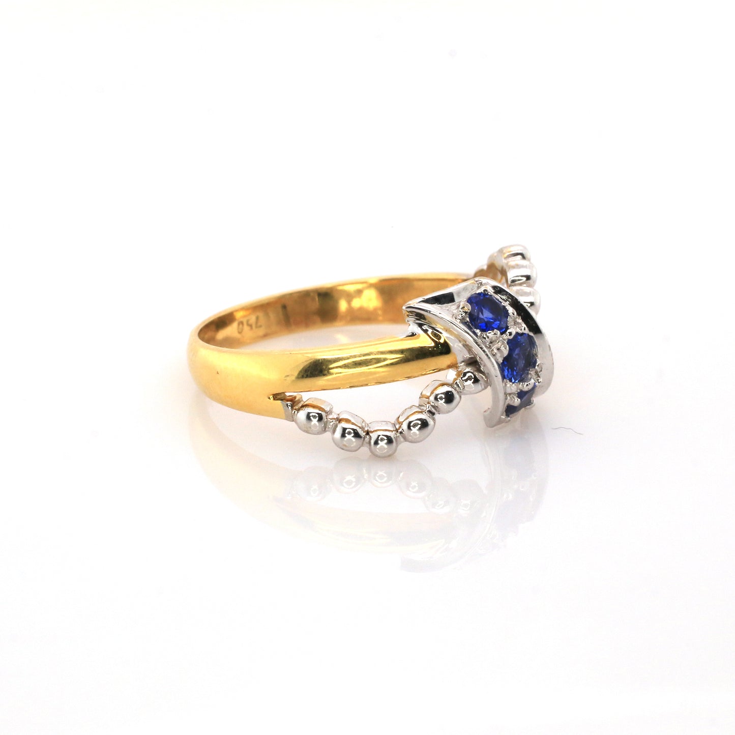 Blue Sapphire & White Sapphire Party Ring - 4.54g