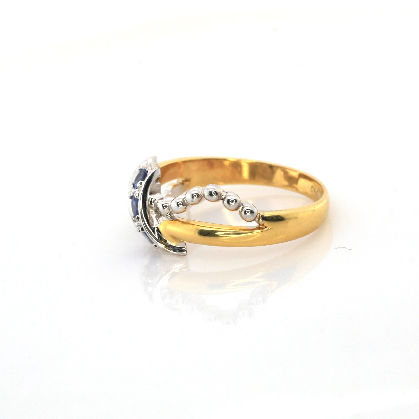 Blue Sapphire & White Sapphire Party Ring - 4.54g