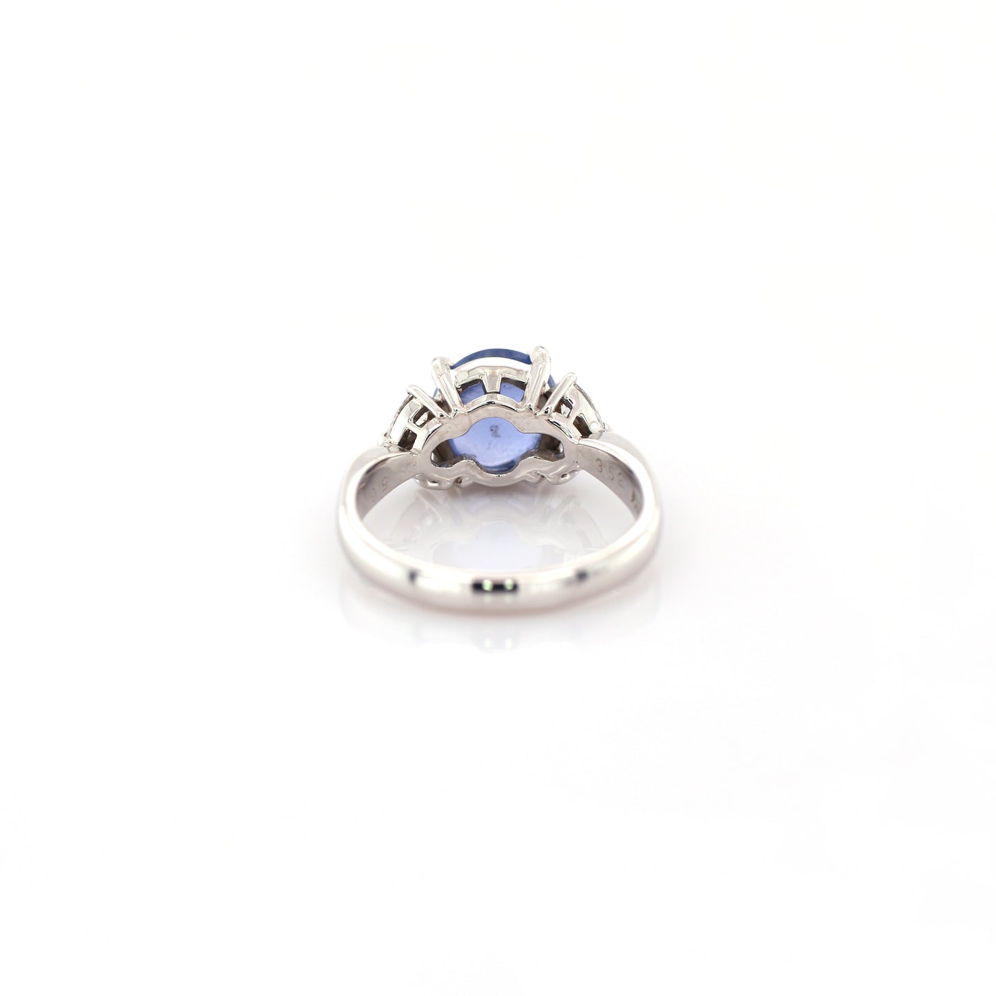 Blue Star Sapphire & Diamond Ring -950 Platinum 7.02gm