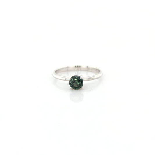 Teal Sapphire Ring 18k White Gold 1.35 gm