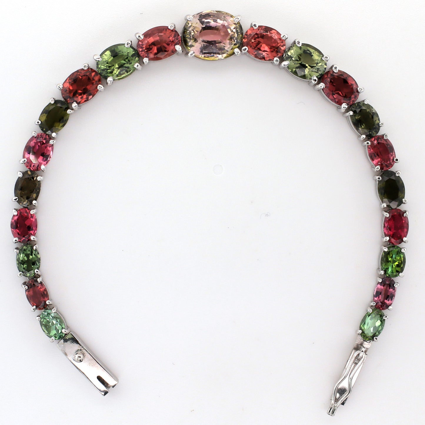 Multicolor Tourmaline Bracelet - 18K White Gold