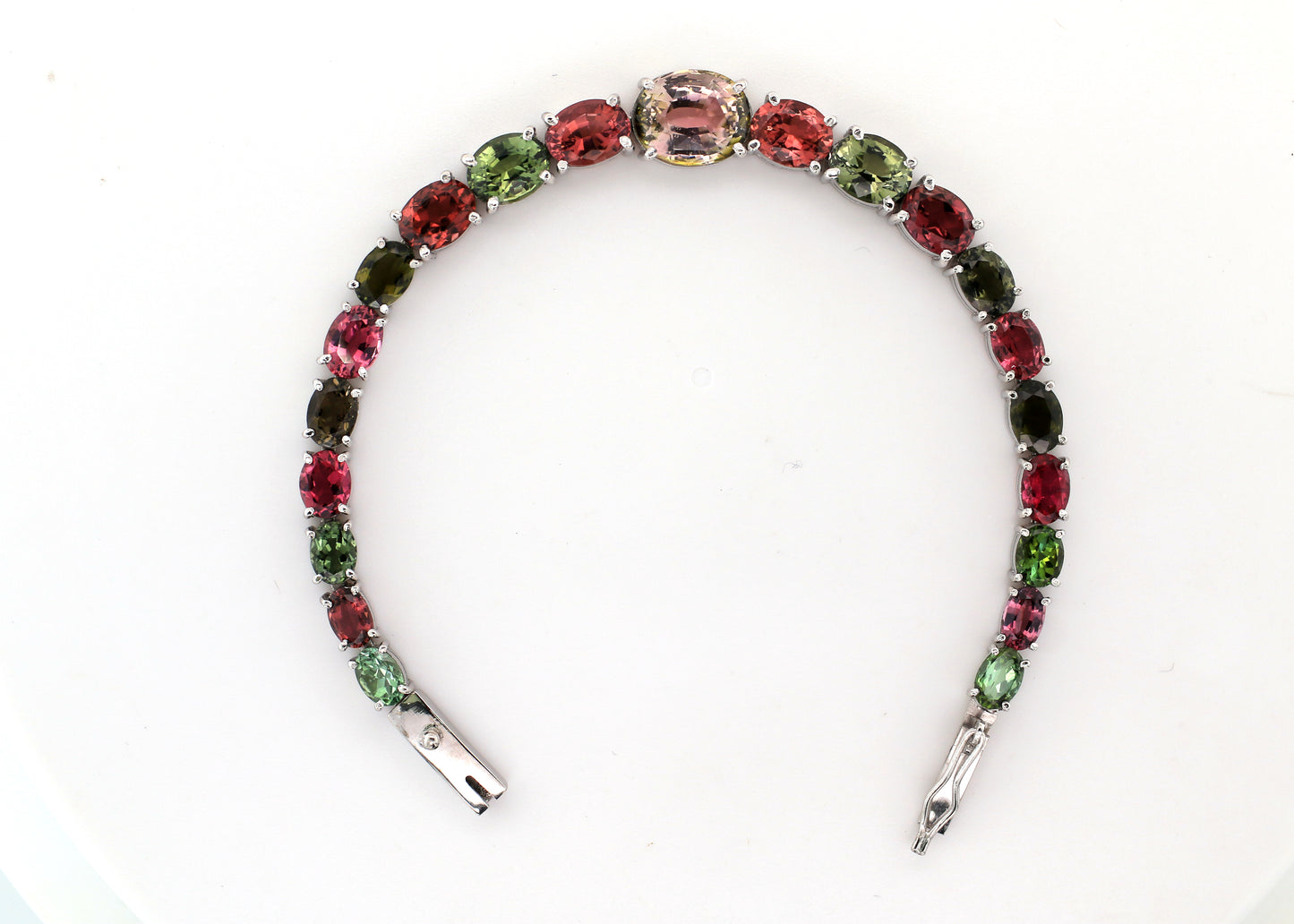 Multicolor Tourmaline Bracelet - 18K White Gold