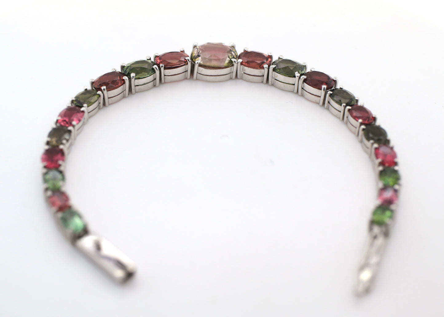 Multicolor Tourmaline Bracelet - 18K White Gold