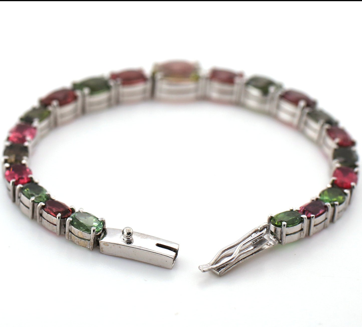 Multicolor Tourmaline Bracelet - 18K White Gold