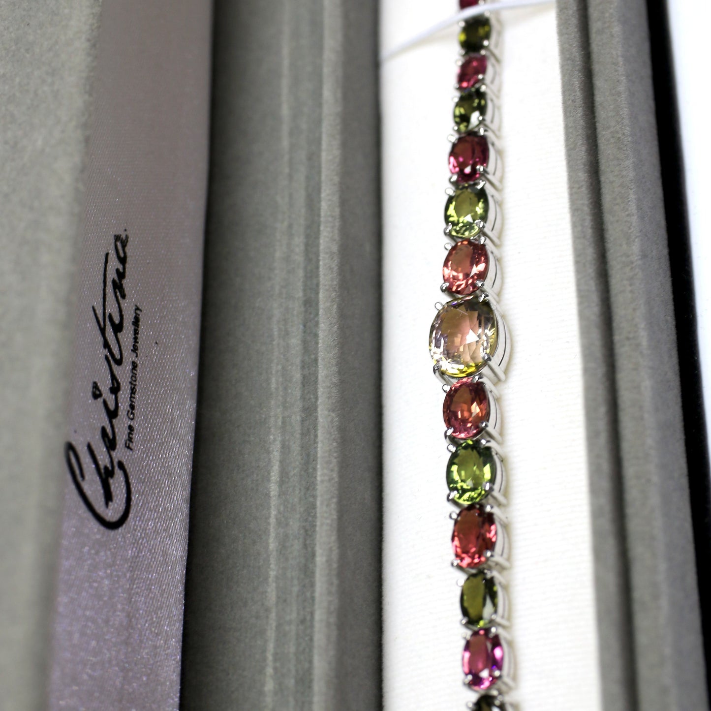 Multicolor Tourmaline Bracelet - 18K White Gold