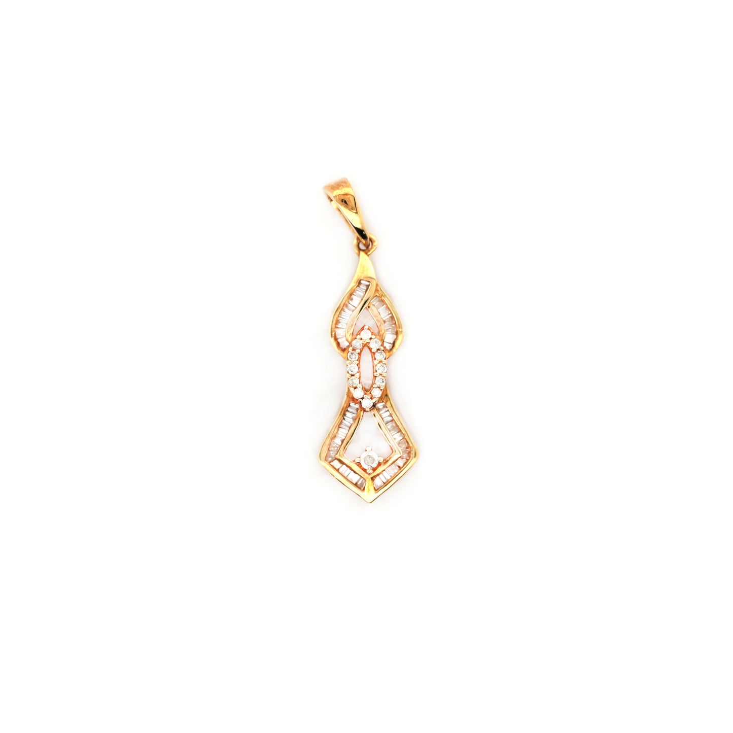 Yellow Gold Diamond Pendent - 18K Yellow Gold 1.12g