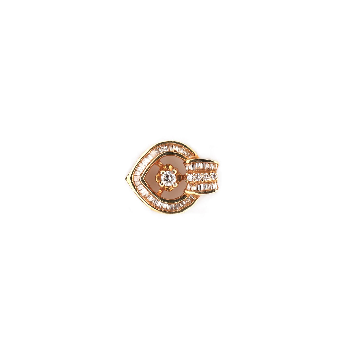 Yellow Gold Diamond Pendent - 18K White Gold 1.32 g