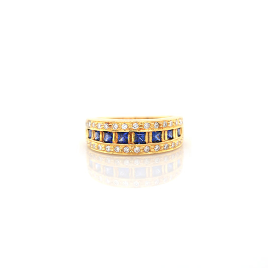 Blue Sapphire & Diamond  Eternity 5.37g