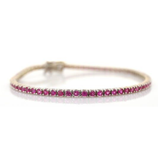 Ruby Bracelet - 18K White Gold  7.41gm