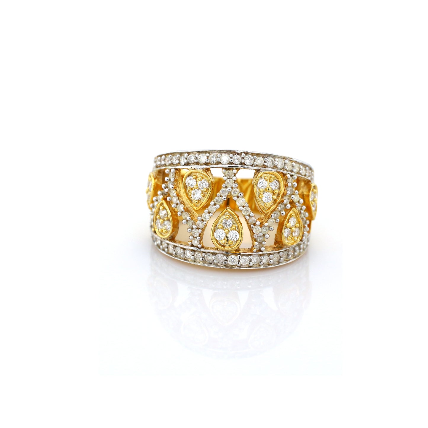 Ladies Diamond Ring 14k yellow Gold 10.61g