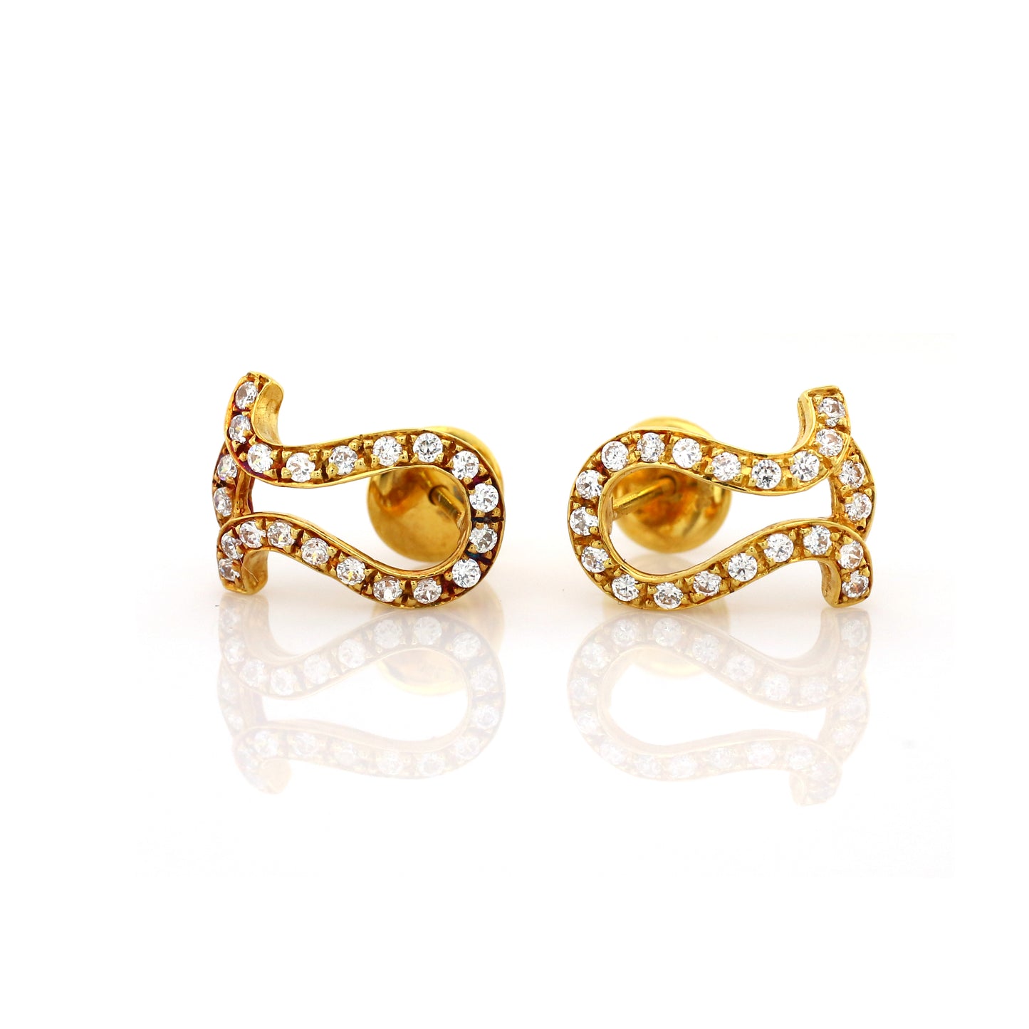 American Diamond Earring - 18k Yellow Gold 4.26 gm