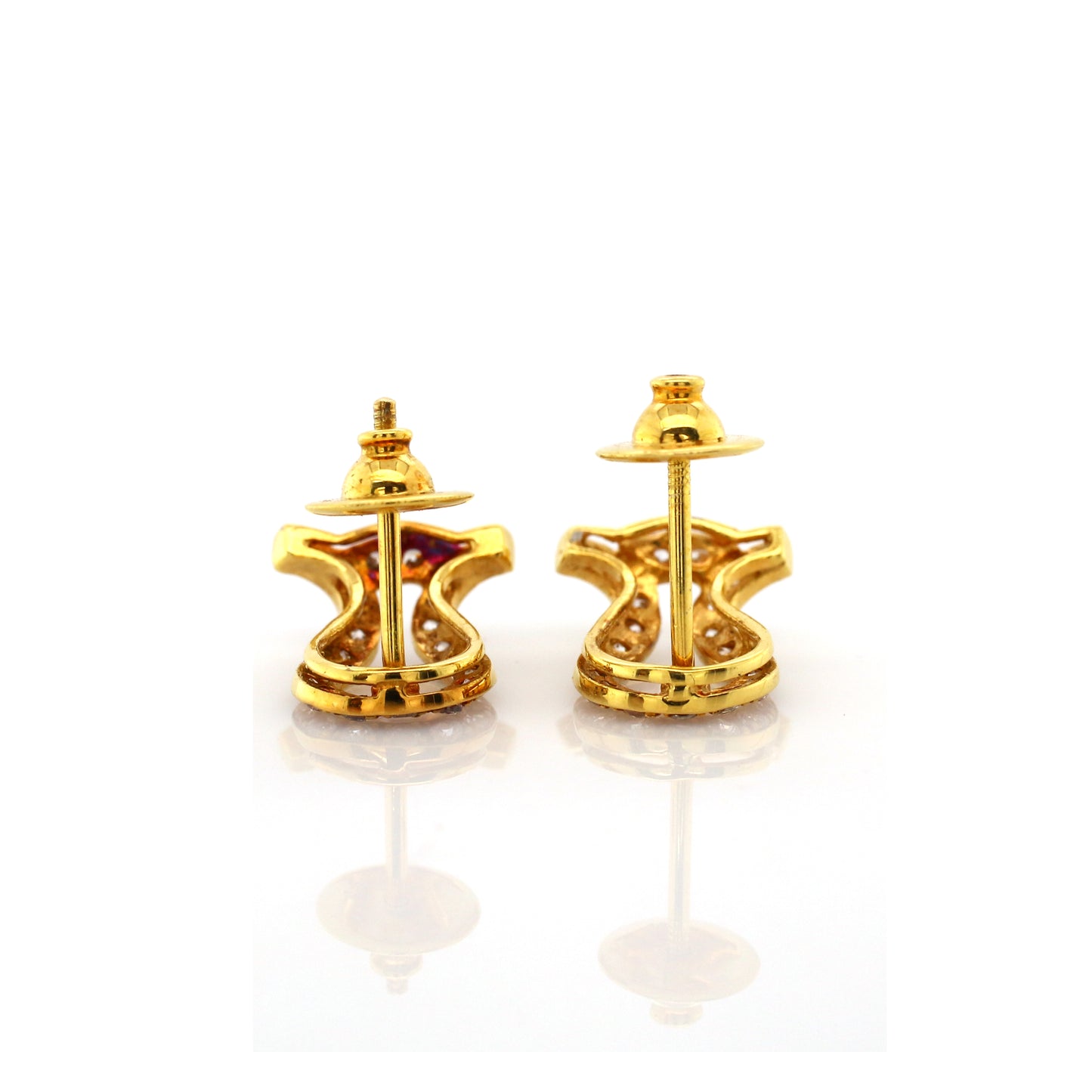 American Diamond Earring - 18k Yellow Gold 4.26 gm