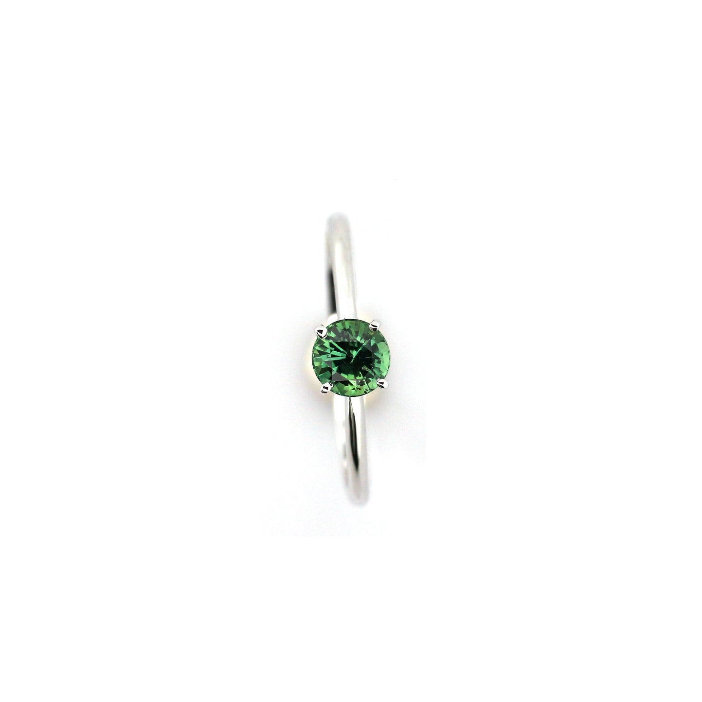 Teal Sapphire Ring 18k White Gold 1.52 gm