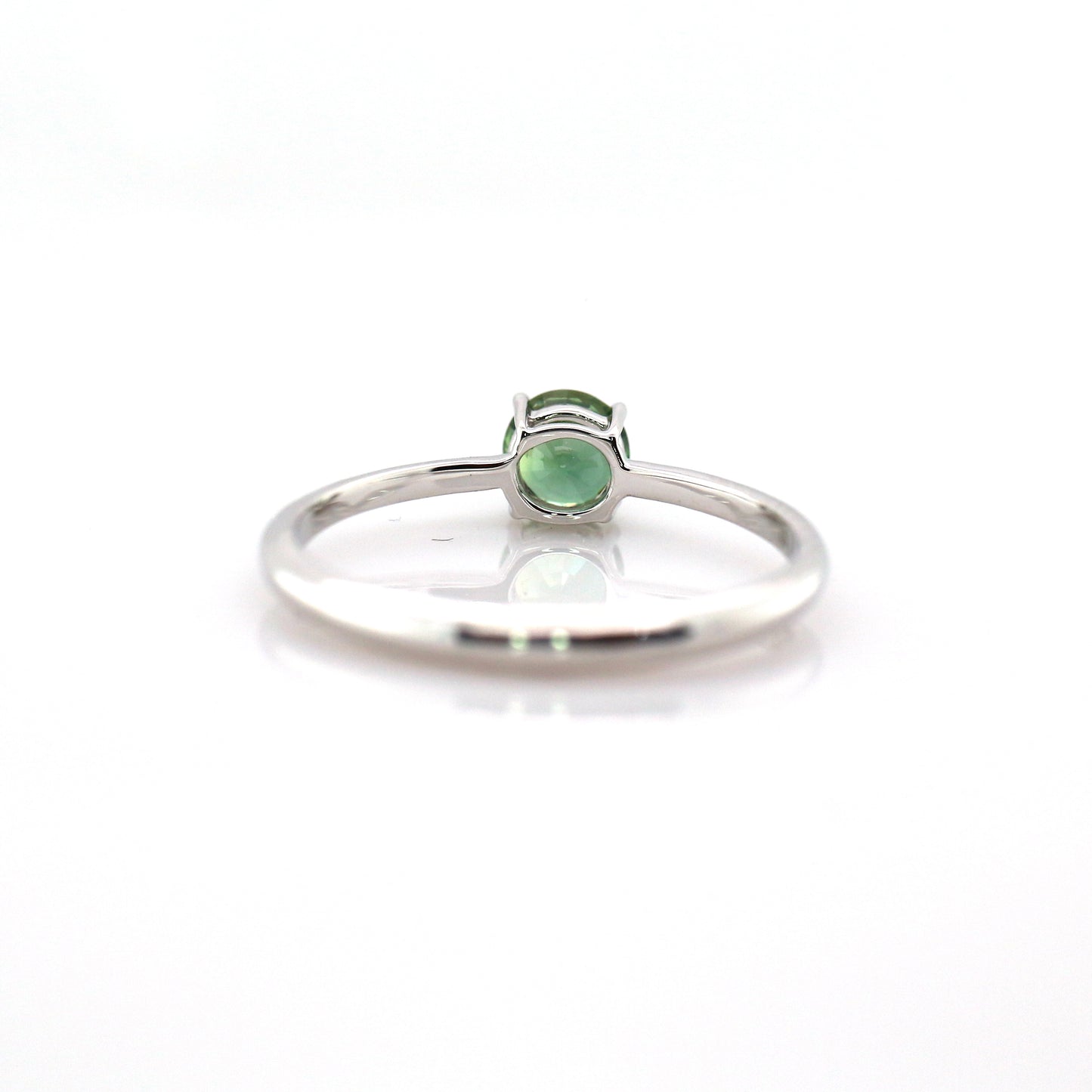 Teal Sapphire Ring 18k White Gold 1.52 gm