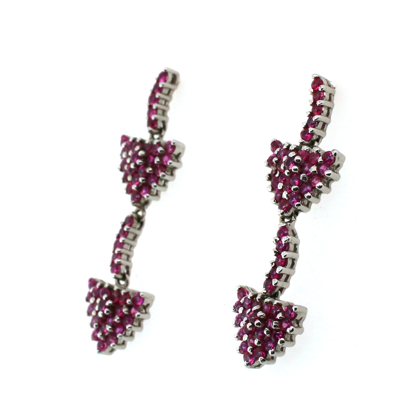 Pair of Earring Embedded with Accurate sizes of Pink Sapphire