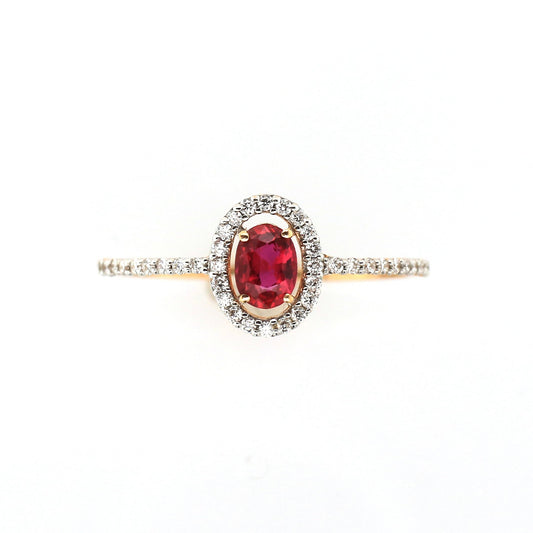 Vintage Ruby Ring - 18K Rose Gold 3.48g
