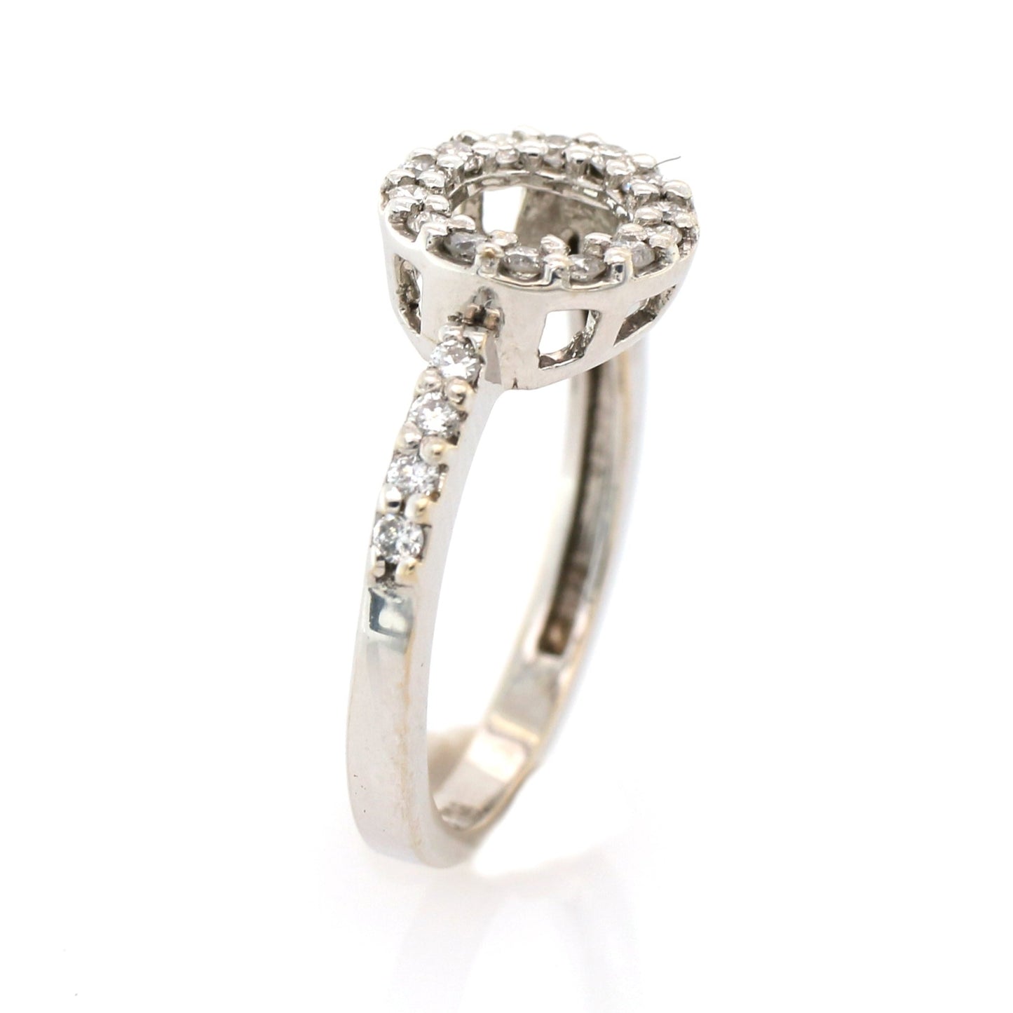 Diamond White Gold Engagement Ring - 2.8g